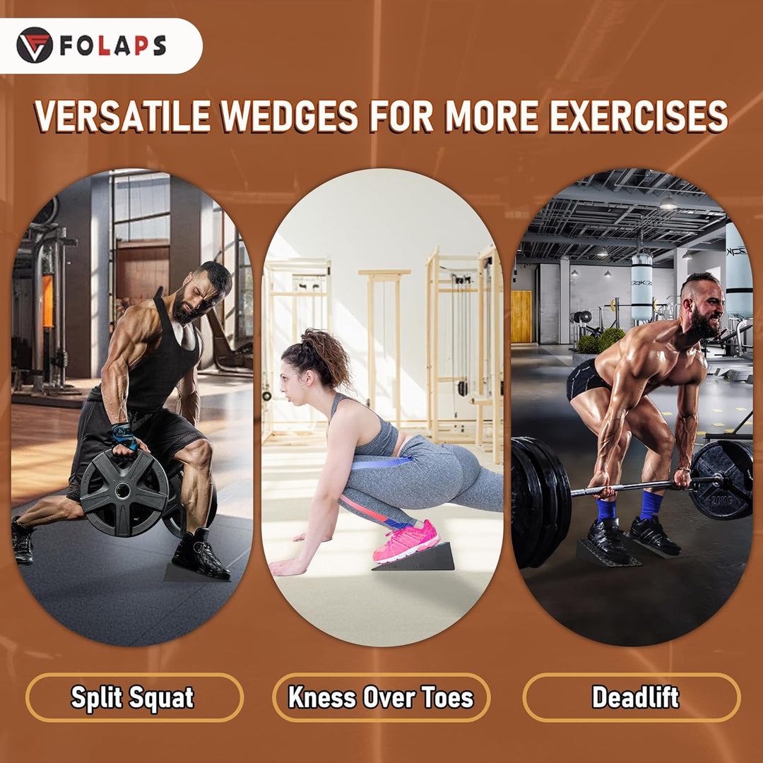 Folaps Folaps Squat Wedge Block for Heel Elevated Squat, Weightlifting Calf S ...
