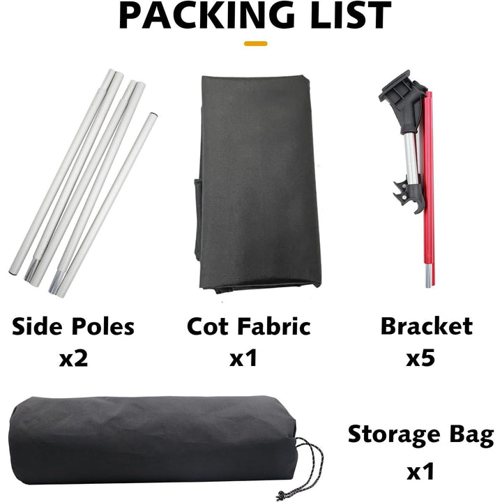 Folding Camping Cot Portable Outdoor Bed Comfortable Sleeping Cots with Storage Bag Fits Single Air Mattress Pad - Just Closeouts Canada Inc.