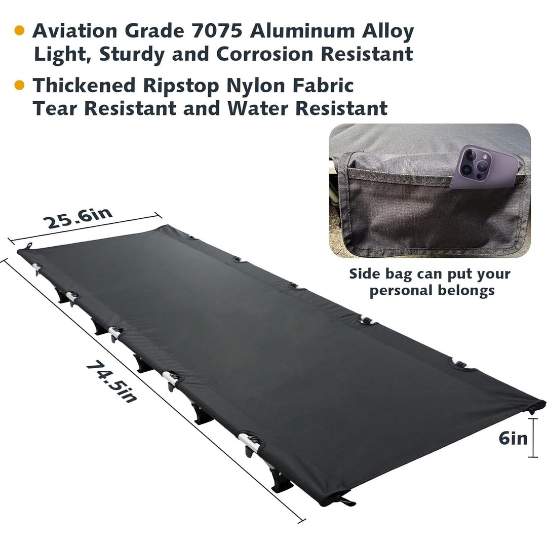 Folding Camping Cot Portable Outdoor Bed Comfortable Sleeping Cots with Storage Bag Fits Single Air Mattress Pad - Just Closeouts Canada Inc.