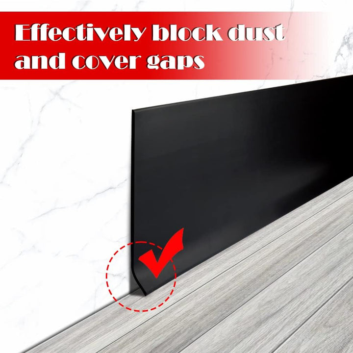 FONUNO Vinyl Wall Base Baseboard Molding Trim 4" Flexible Self Adhesive Rubber Wall Base Moulding Trim Peel and Stick Design, 4 Inch x 40 Feet, Black - Just Closeouts Canada Inc.