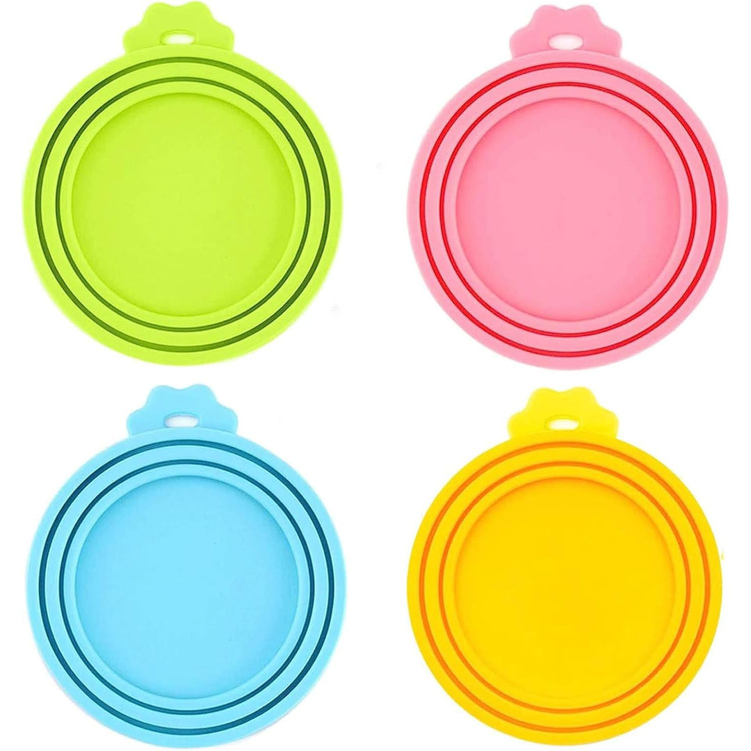 Food Can Lids, 4 Pcs Silicone Pet Food Can Covers for Dog & Cat Food, One Tin Cap Fit Most Standard Size Dog Cat Food Canned（Multicolor） - Just Closeouts Canada Inc.