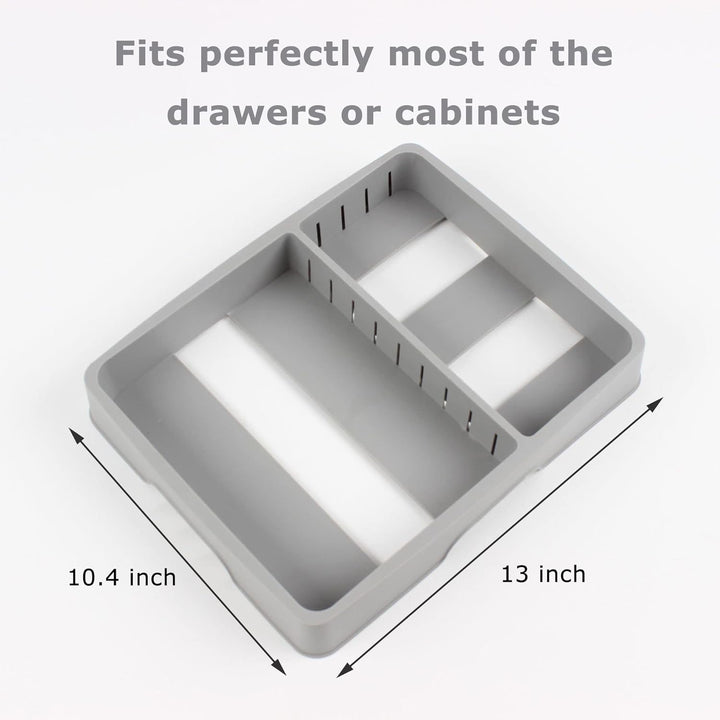 Food Container Lid Organizer - Adjustable Plastic Lid Storage for Kitchen Cabinets - Size 13x10.4inch Grey - Just Closeouts Canada Inc.