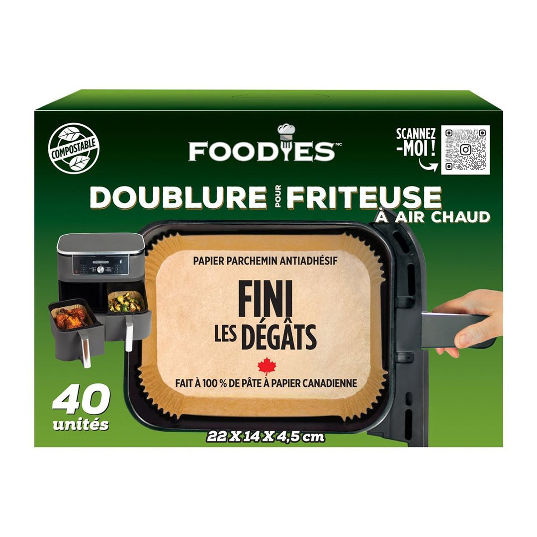 Foodies Liner Rectangular for Hot Air Fryer - 40 pack - Just Closeouts Canada Inc.