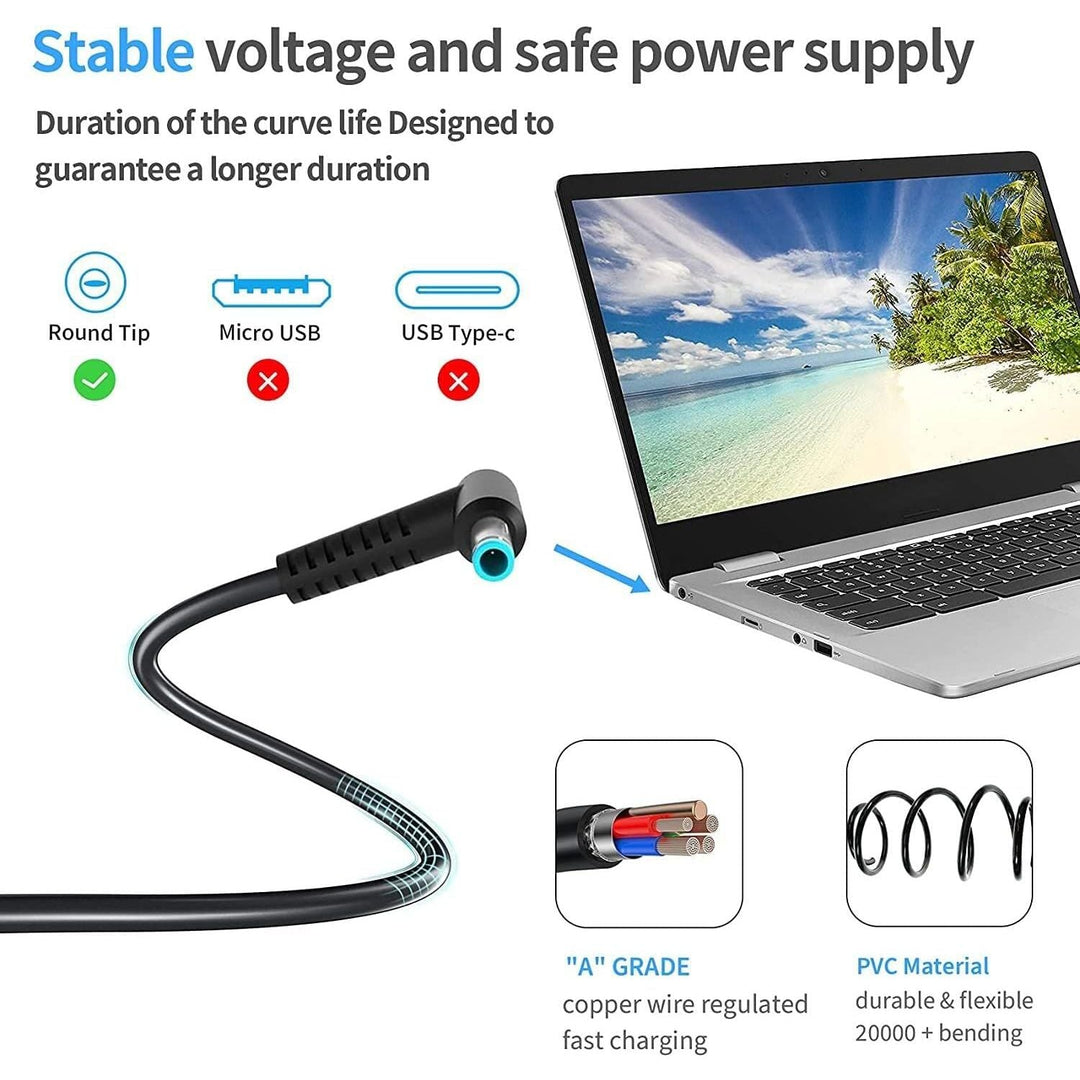 For HP 45W Laptop Charger, AC Adapter for HP Pavilion X360 11 13 14 15 17; HP Envy 13 15 17 M6 M7 X360; Elitebook Folio 1040 g1; HP Stream 11 13 14, Spectre X360 13 15, Probook Power Supply Cord - Just Closeouts Canada Inc.