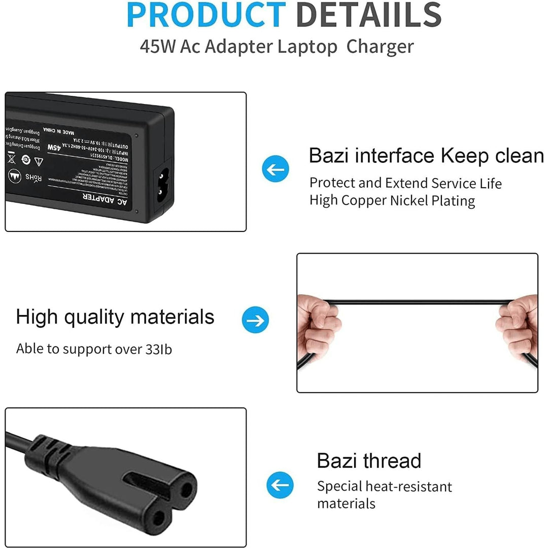 For HP 45W Laptop Charger, AC Adapter for HP Pavilion X360 11 13 14 15 17; HP Envy 13 15 17 M6 M7 X360; Elitebook Folio 1040 g1; HP Stream 11 13 14, Spectre X360 13 15, Probook Power Supply Cord - Just Closeouts Canada Inc.