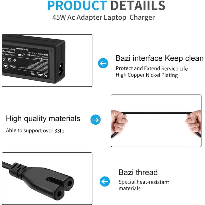 For HP 45W Laptop Charger, AC Adapter for HP Pavilion X360 11 13 14 15 17; HP Envy 13 15 17 M6 M7 X360; Elitebook Folio 1040 g1; HP Stream 11 13 14, Spectre X360 13 15, Probook Power Supply Cord - Just Closeouts Canada Inc.