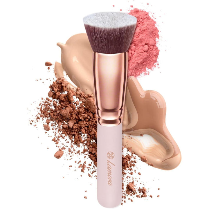Foundation Brush Flat Top Kabuki - Perfect For Blending Liquid Makeup, Cream or Flawless Powder Cosmetics - Buffing, Stippling, Concealer - Premium Quality Synthetic Dense Bristles - Just Closeouts Canada Inc.