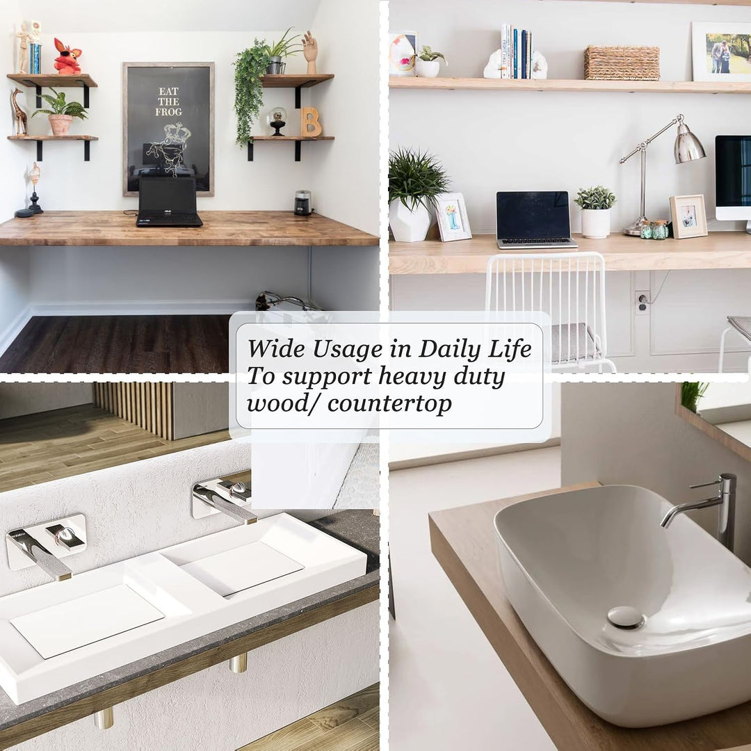 Free Hanging Countertop Support Bracket 18"Lx2 1/2"W Hidden Floating Wall Bracket 3/8" Thick Heavy Duty Granite Countertop Bracket Hidden Shelf Bracket for Floating Wall Bars,Wall Bench Seats,Vanities - Just Closeouts Canada Inc.