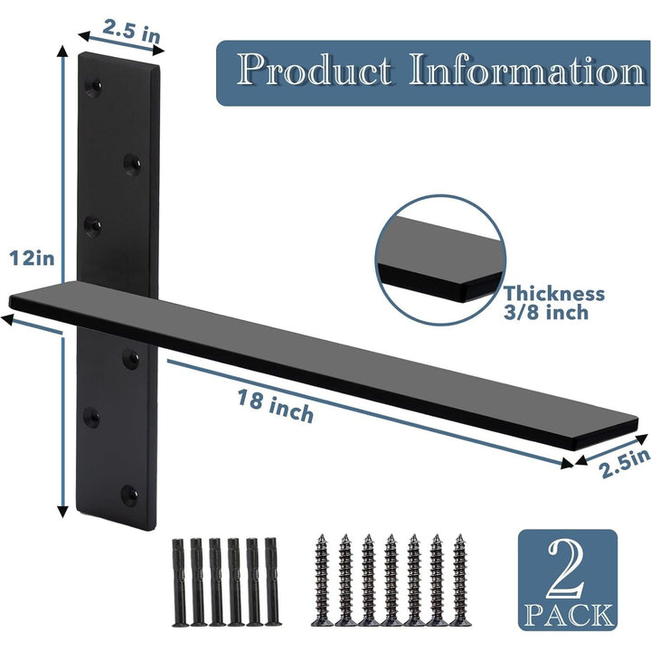 Free Hanging Countertop Support Bracket 18"Lx2 1/2"W Hidden Floating Wall Bracket 3/8" Thick Heavy Duty Granite Countertop Bracket Hidden Shelf Bracket for Floating Wall Bars,Wall Bench Seats,Vanities - Just Closeouts Canada Inc.