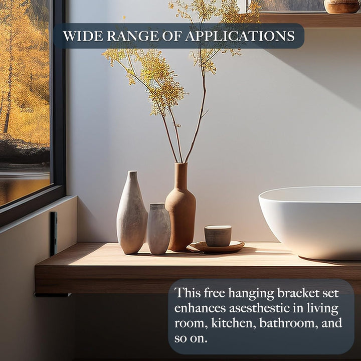 Free Hanging Countertop Support Bracket 18"Lx2 1/2"W Hidden Floating Wall Bracket 3/8" Thick Heavy Duty Granite Countertop Bracket Hidden Shelf Bracket for Floating Wall Bars,Wall Bench Seats,Vanities - Just Closeouts Canada Inc.