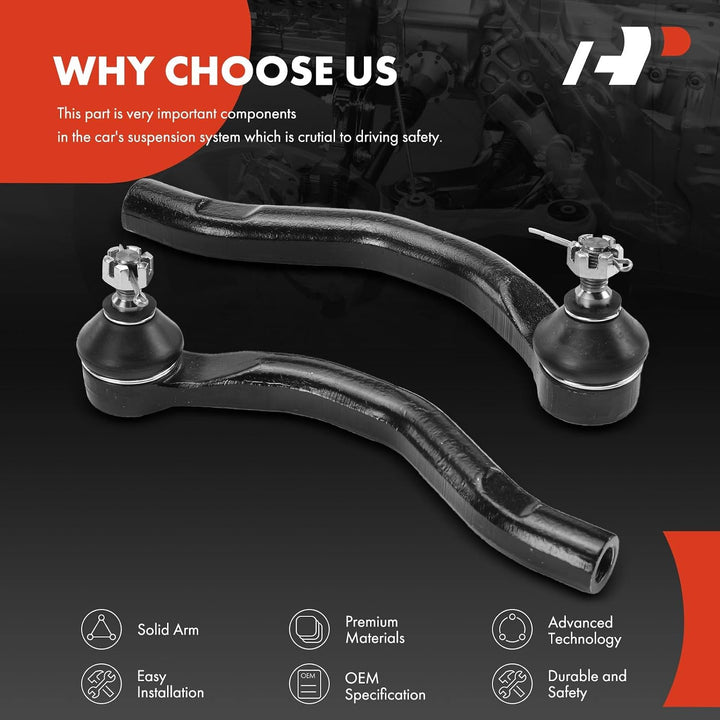 Front Outer Tie Rod Ends, Left and Right Pair for Honda Accord and Acura TSX - Just Closeouts Canada Inc.