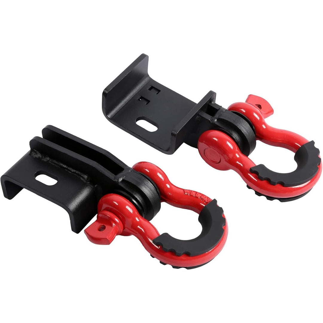 Front Tow Hook Demon, Compatible with 2009 - 2023 Toyota Tacoma, with 3/4" D Ring Shackle (2 Pack), with 7/8" Screw Pin and Shackle Isolator & Washers, Front Tow Hook Bracket, Front Tow Shackle - Just Closeouts Canada Inc.