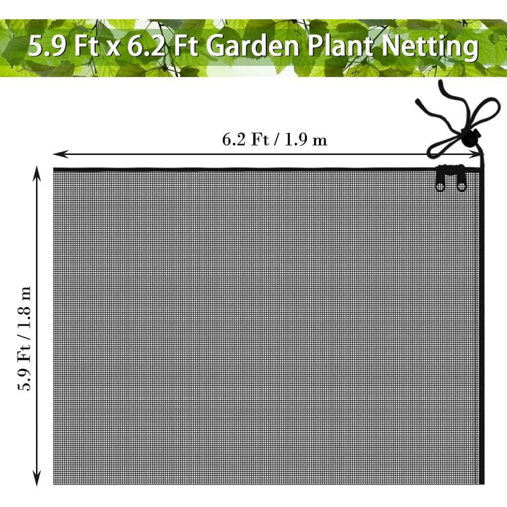 Fruit Tree Netting Covers with Zipper to Protect from Squirrels and Birds Large Netting for Fruit Trees Net Protection, Black, 71" x 75", 2 Pack - Just Closeouts Canada Inc.