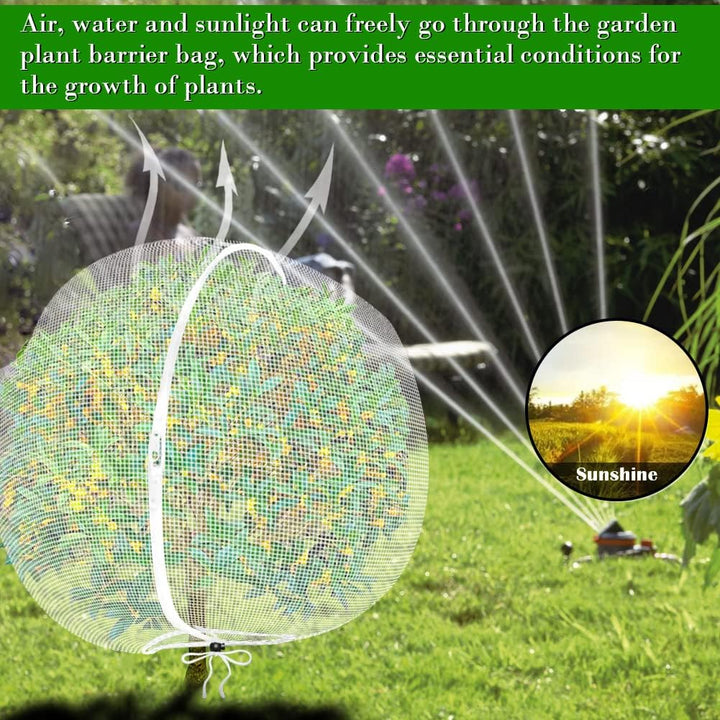 Fruit Tree Netting Covers with Zipper to Protect from Squirrels and Birds Large Netting for Fruit Trees Net Protection, Black, 71" x 75", 2 Pack - Just Closeouts Canada Inc.