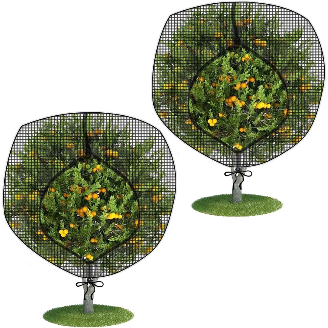 Fruit Tree Netting Covers with Zipper to Protect from Squirrels and Birds Large Netting for Fruit Trees Net Protection, Black, 71" x 75", 2 Pack - Just Closeouts Canada Inc.