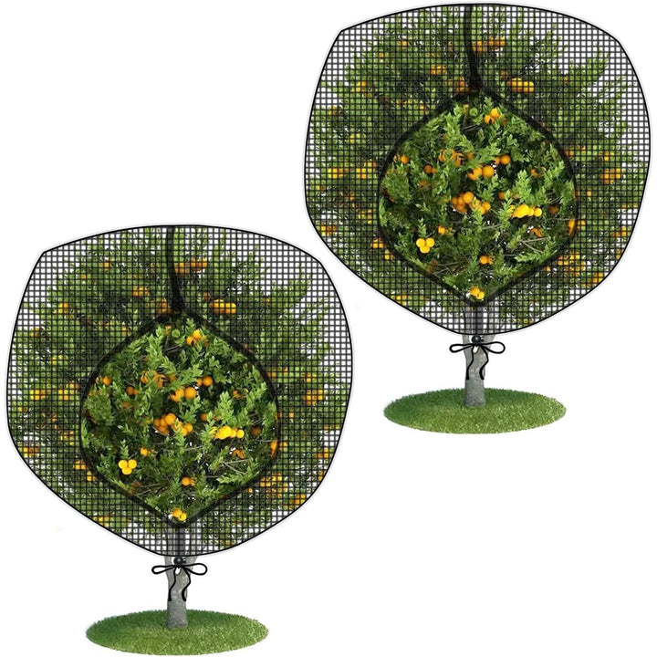 Fruit Tree Netting Covers with Zipper to Protect from Squirrels and Birds Large Netting for Fruit Trees Net Protection, Black, 71" x 75", 2 Pack - Just Closeouts Canada Inc.