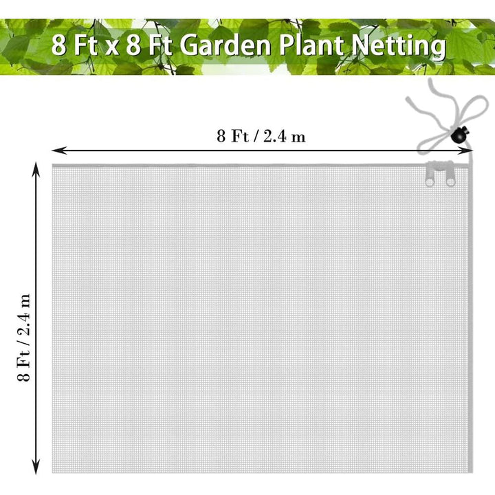 Fruit Tree Netting Covers with Zipper to Protect from Squirrels and Birds Large Netting for Fruit Trees Net Protection, White, 8' x 8', 1 Pack, White - Just Closeouts Canada Inc.