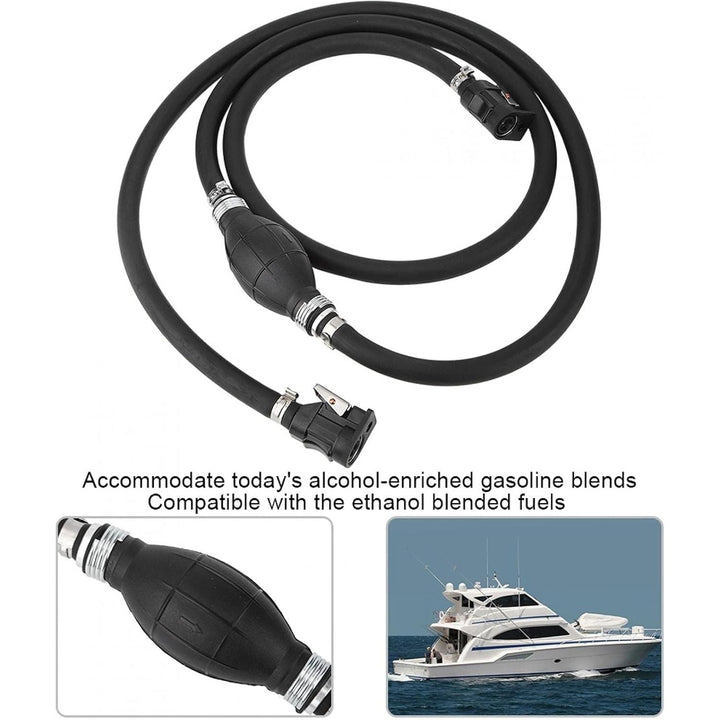 Fuel Gas Line Assembly, 3/8in Boat Motor Fuel Gas Line Hose with Primer Bulb Connector for OMC Johnson Evinrude,Yamaha, Boat, RV, Caravan, Marine, Tractor - Just Closeouts Canada Inc.