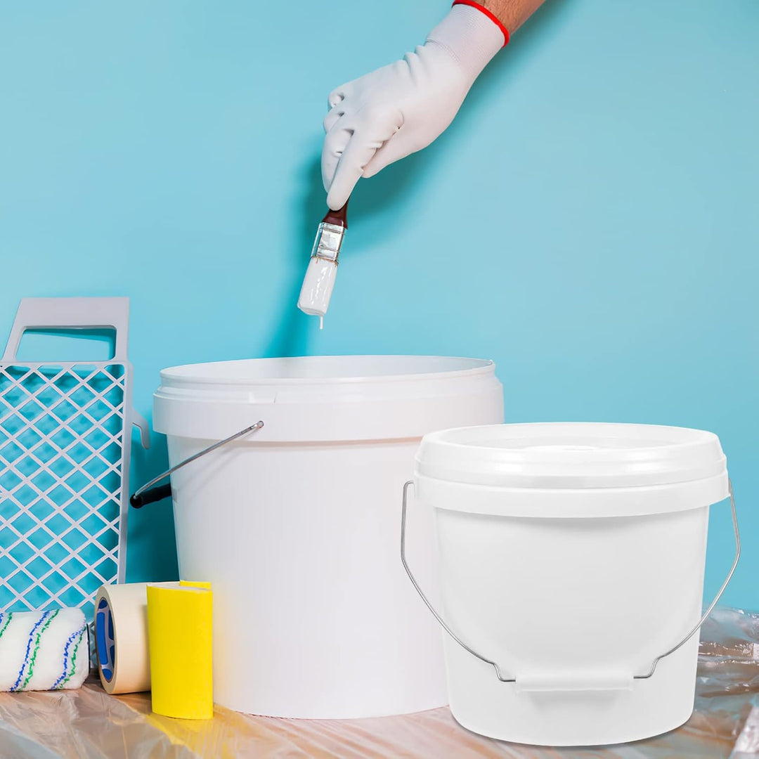 Gadpiparty 1 Gallon Plastic Paint Bucket 4L Paint Can with Lid and Handle Paint Pails Ice Cream Food Water Containers - Just Closeouts Canada Inc.