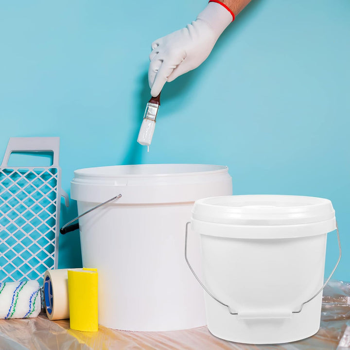 Gadpiparty 1 Gallon Plastic Paint Bucket 4L Paint Can with Lid and Handle Paint Pails Ice Cream Food Water Containers - Just Closeouts Canada Inc.