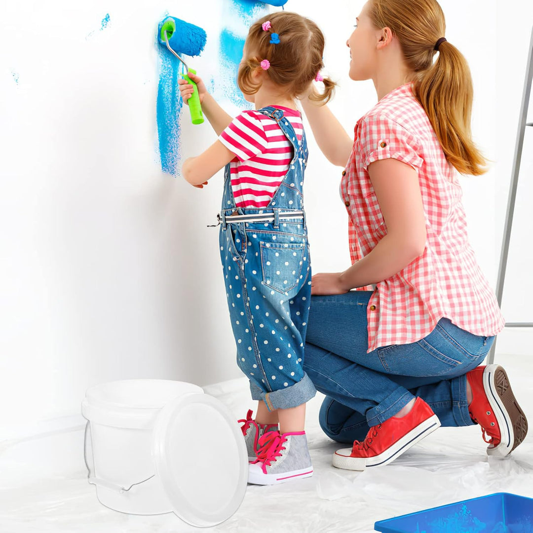 Gadpiparty 1 Gallon Plastic Paint Bucket 4L Paint Can with Lid and Handle Paint Pails Ice Cream Food Water Containers - Just Closeouts Canada Inc.