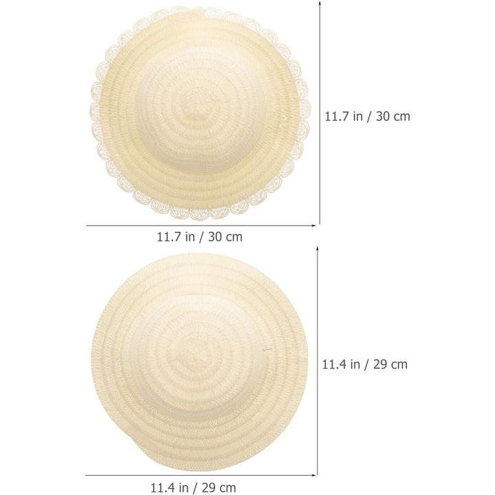 Gadpiparty 8Pcs DIY Straw Hats for Kids Creative Painting Sun Hats White Blank Straw Hat for Easter Birthday Beach Tea Party - Just Closeouts Canada Inc.