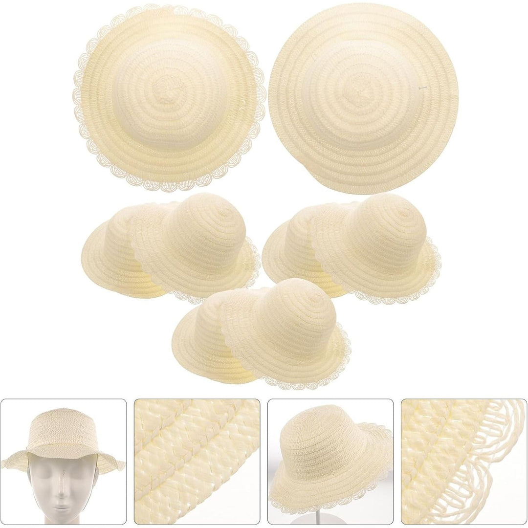 Gadpiparty 8Pcs DIY Straw Hats for Kids Creative Painting Sun Hats White Blank Straw Hat for Easter Birthday Beach Tea Party - Just Closeouts Canada Inc.