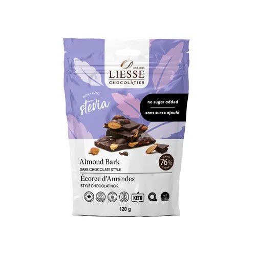 Galerie Au Chocolat Almond Bark With Stevia Dark Chocolate Style, 120g - Just Closeouts Canada Inc.