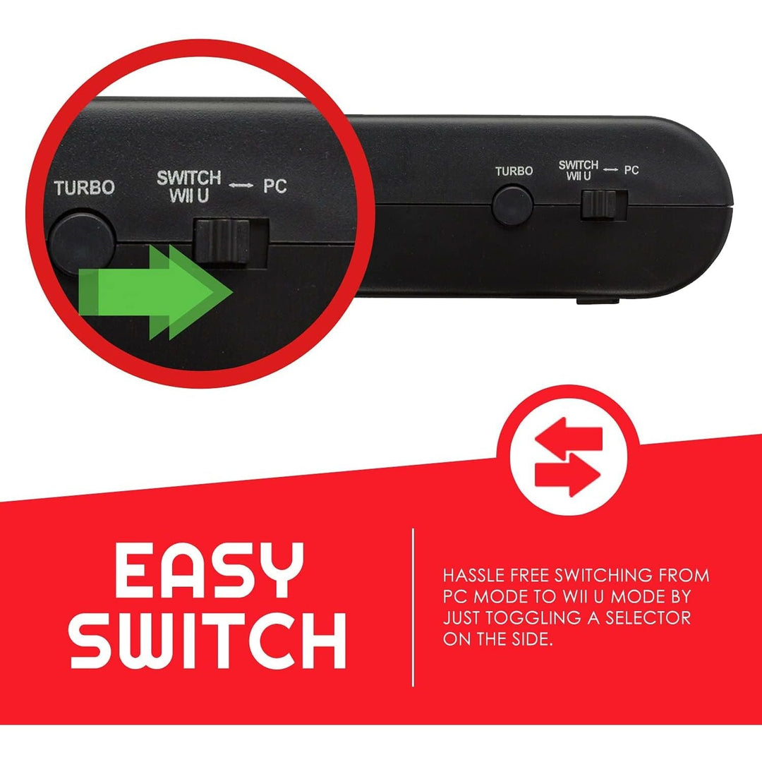 Gamecube Controller Adapter Compatible with Nintendo Wii U, PC USB and Nintendo Switch Controllers - 4 Port Black by EVORETRO - Just Closeouts Canada Inc.