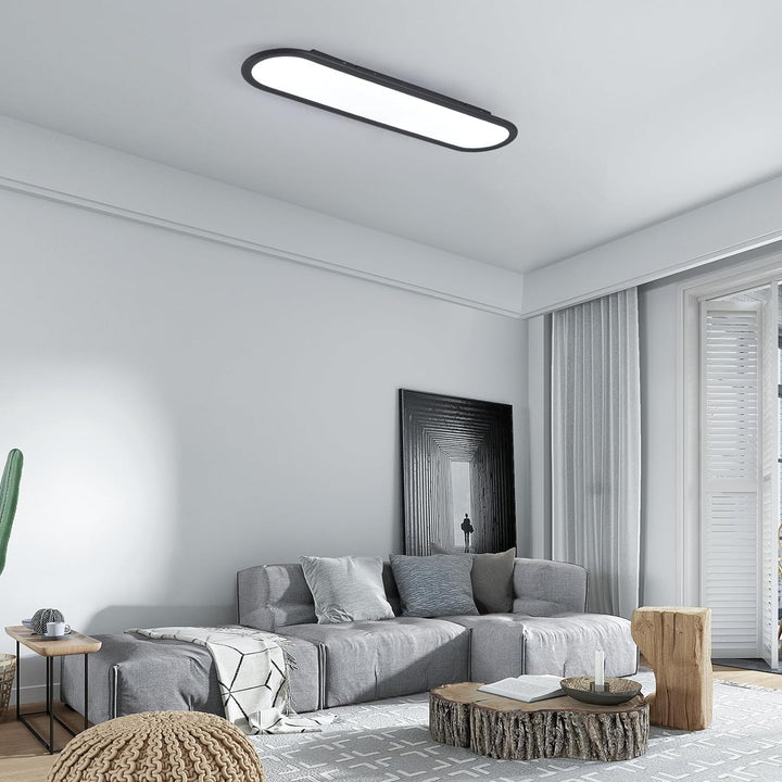 Ganeed Modern Linear Ceiling Lights,36W LED Ceiling Lamp, High Brightness Long Ceiling Light,27.6 Inch Ultra Thin Low Profile Light Fixture for Bedroom Kitchen Closet Hallway,Black/Cool White 6500K - Just Closeouts Canada Inc.