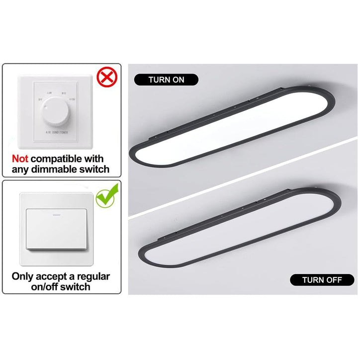 Ganeed Modern Linear Ceiling Lights,36W LED Ceiling Lamp, High Brightness Long Ceiling Light,27.6 Inch Ultra Thin Low Profile Light Fixture for Bedroom Kitchen Closet Hallway,Black/Cool White 6500K - Just Closeouts Canada Inc.