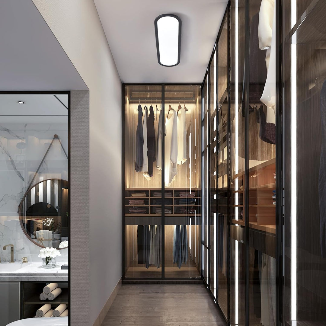 Ganeed Modern Linear Ceiling Lights,36W LED Ceiling Lamp, High Brightness Long Ceiling Light,27.6 Inch Ultra Thin Low Profile Light Fixture for Bedroom Kitchen Closet Hallway,Black/Cool White 6500K - Just Closeouts Canada Inc.