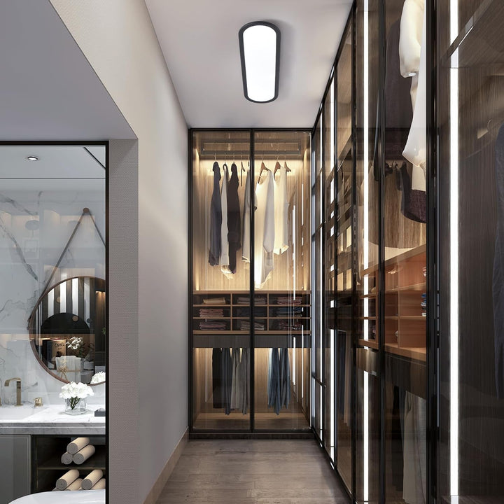 Ganeed Modern Linear Ceiling Lights,36W LED Ceiling Lamp, High Brightness Long Ceiling Light,27.6 Inch Ultra Thin Low Profile Light Fixture for Bedroom Kitchen Closet Hallway,Black/Cool White 6500K - Just Closeouts Canada Inc.