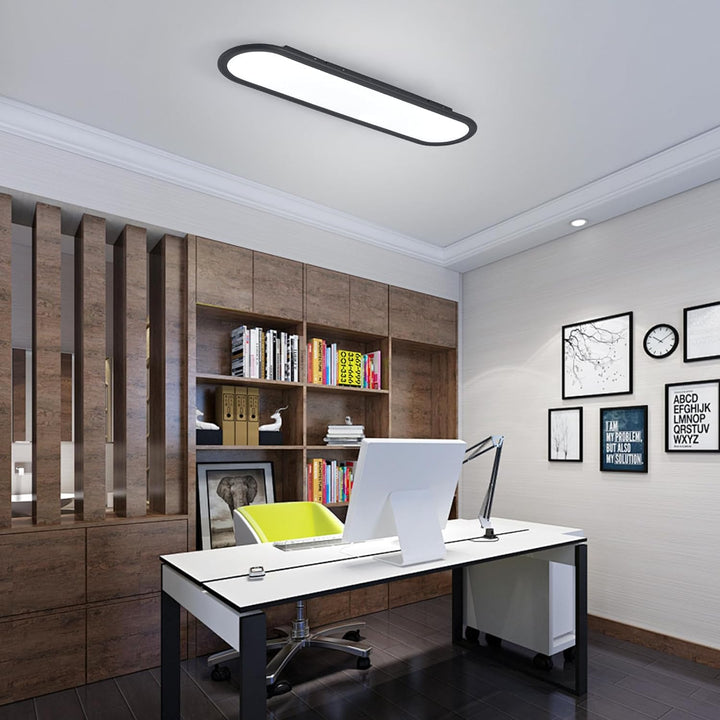 Ganeed Modern Linear Ceiling Lights,36W LED Ceiling Lamp, High Brightness Long Ceiling Light,27.6 Inch Ultra Thin Low Profile Light Fixture for Bedroom Kitchen Closet Hallway,Black/Cool White 6500K - Just Closeouts Canada Inc.
