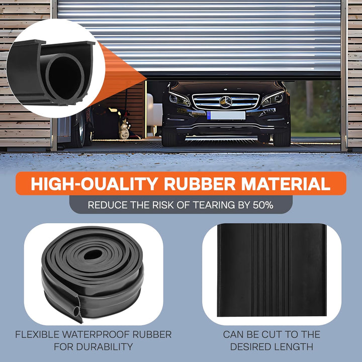 Garage Door Rubber Seal, 10ft,12ft,16ft,20ft Lengths, U-Shape (12ft) Weatherproof Weatherstrip Garage Door Replacement Rubber - Just Closeouts Canada Inc.X004DCBQ19