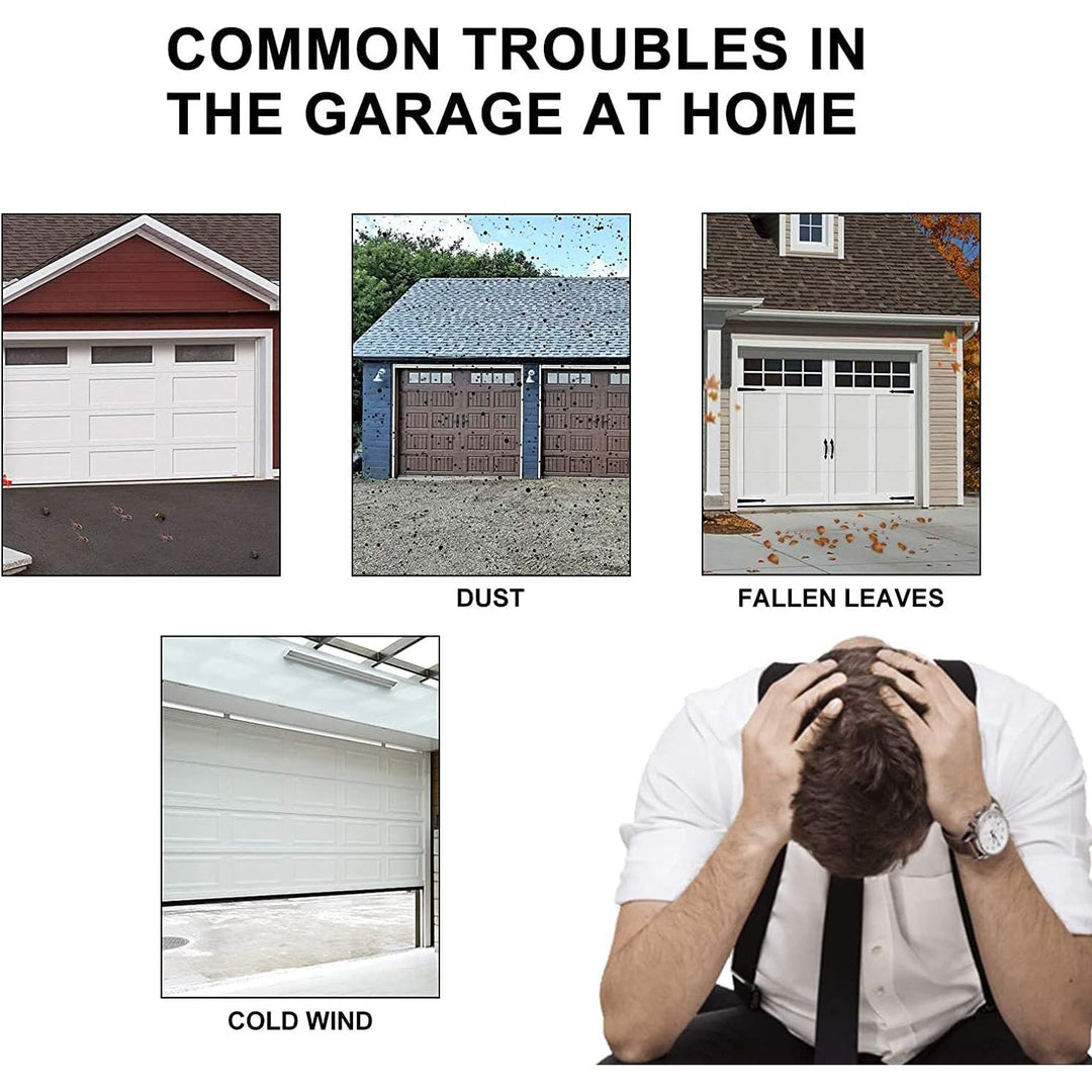 Garage Door Top and Sides Seal 32.8 Feet Weatherproofing Universal Rubber Weather Sealing Strip Professional Included Nails, White - Just Closeouts Canada Inc.