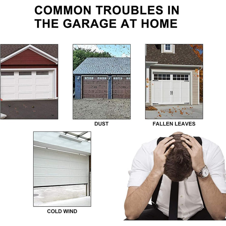 Garage Door Top and Sides Seal 32.8 Feet Weatherproofing Universal Rubber Weather Sealing Strip Professional Included Nails, White - Just Closeouts Canada Inc.