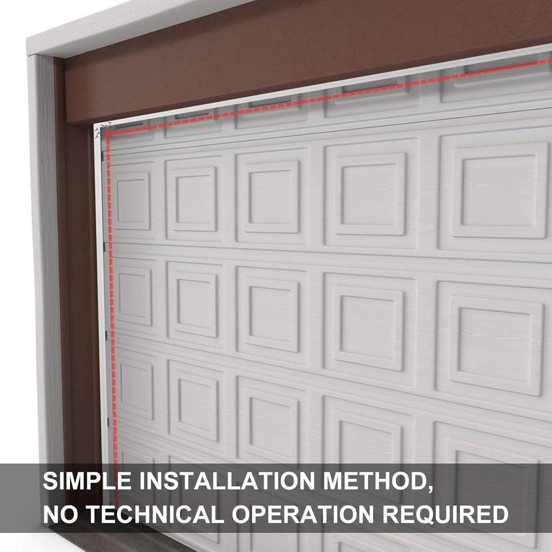 Garage Door Top and Sides Seal 32.8 Feet Weatherproofing Universal Rubber Weather Sealing Strip Professional Included Nails, White - Just Closeouts Canada Inc.