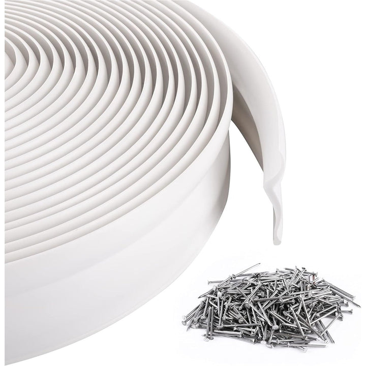 Garage Door Top and Sides Seal 32.8 Feet Weatherproofing Universal Rubber Weather Sealing Strip Professional Included Nails, White - Just Closeouts Canada Inc.