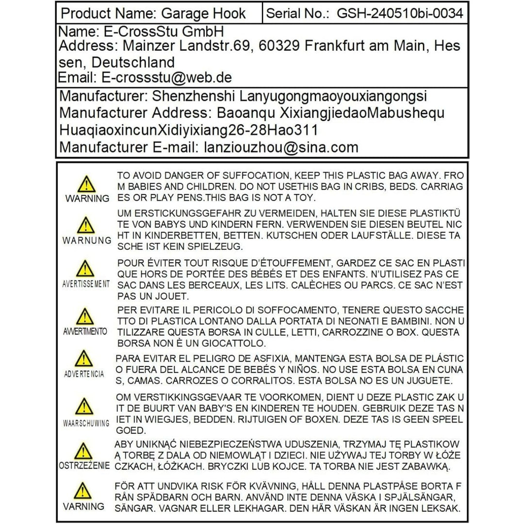 Garage Storage Heavy Duty Utility Hooks, 12 Inch Wall Mount Storage Hanger Organizer for Hanging Tool, Chairs, Hoses, Ladder, Bulk Items, Ropes, Bike - Just Closeouts Canada Inc.