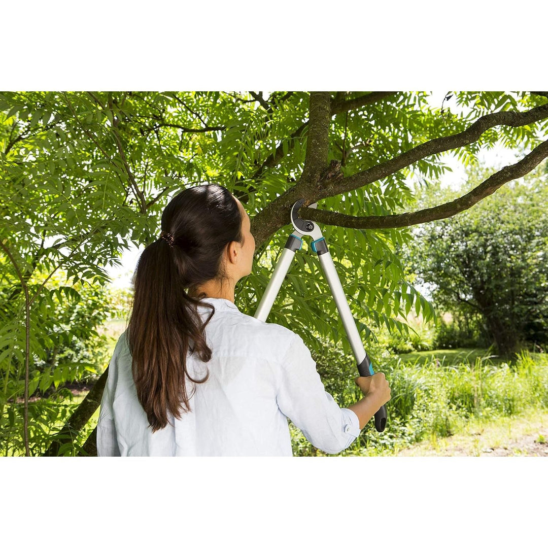 Gardena EasyCut 680 A Pruning Lopper, Anvil Pruning Lopper for Cutting Hard, Dry Wood, Non-Stick Coating, ErgoTec Handle (12004-20), Black, Silver, Turquoise - Just Closeouts Canada Inc.