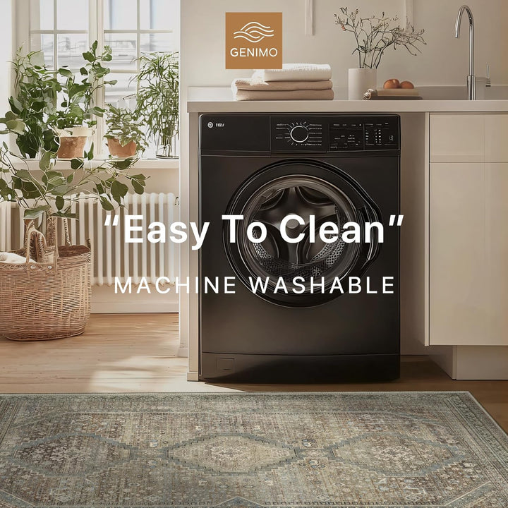 GENIMO Runner Rug 2x7, Machine Washable Hallway Runner Rugs, Non Slip Low Pile Carpet Runner for Living Room, Entryway, Bedroom, Kitchen and Hall,Passage - Just Closeouts Canada Inc.