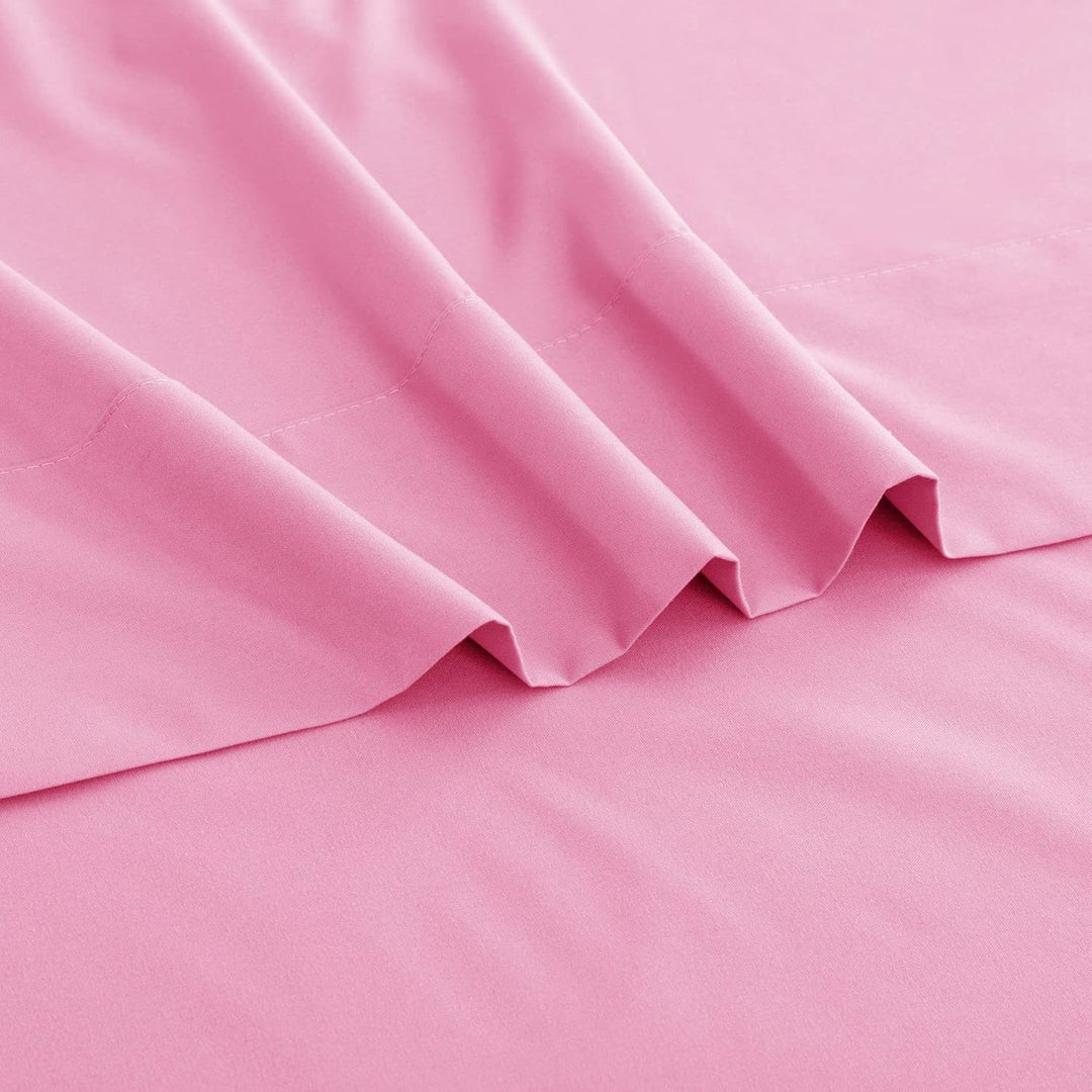 Ghooss Bed Sheet Set - 1 Flat Sheet,1 Fitted Sheet and 2 Pillowcases,100% Microfiber Luxury Bedding - Deep Pocket,Hypoallergenic,Wrinkle & Fade Free?Pink?Full? - Just Closeouts Canada Inc.
