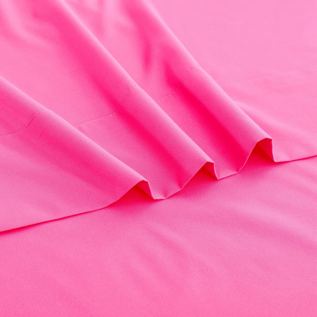 Ghooss Bed Sheet Set Queen Size Super Soft Microfiber 1800 Deep Pocket Luxury Bedding Sheets Double Brushed Wrinkle, Stain, Fade Resistant(Hot Pink,Queen) - Just Closeouts Canada Inc.
