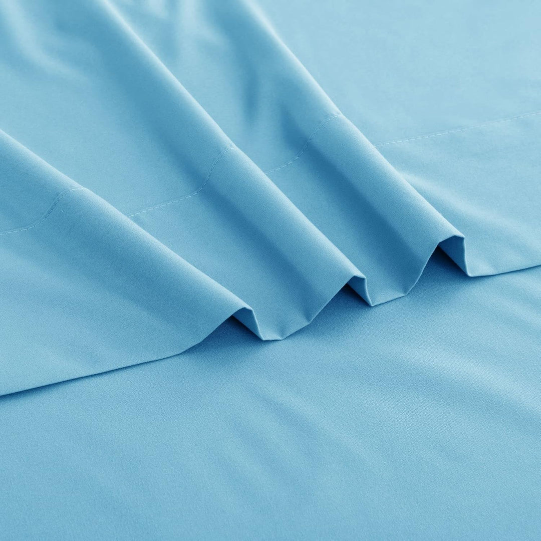 Ghooss Full Size Sheets 4 Pieces Bed Sheet,100% Super Soft Brushed Microfiber 1800 Luxury Bedding,Deep Pocket,Hypoallergenic,Wrinkle Free Fade & Stain Resistant(Sky Blue,Full) - Just Closeouts Canada Inc.