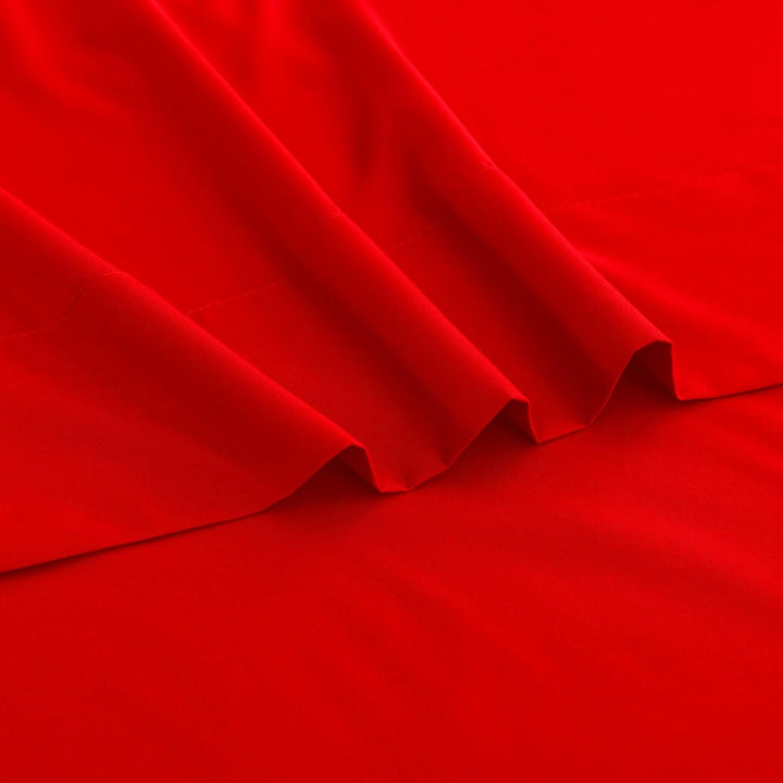 Ghooss Red Full Sheets Extra Soft Bed Sheets Brushed Microfiber 1800 Sheets - Deep Pocket, Wrinkle & Fade Free - 4 Piece - Red,Full - Just Closeouts Canada Inc.