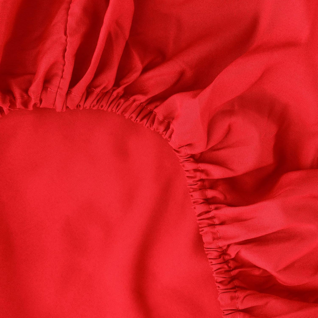Ghooss Red Full Sheets Extra Soft Bed Sheets Brushed Microfiber 1800 Sheets - Deep Pocket, Wrinkle & Fade Free - 4 Piece - Red,Full - Just Closeouts Canada Inc.