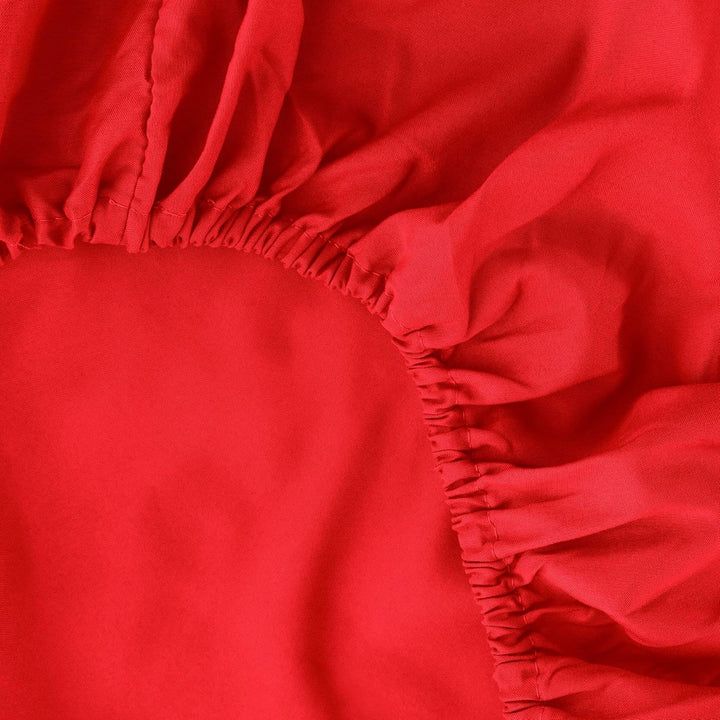 Ghooss Red Full Sheets Extra Soft Bed Sheets Brushed Microfiber 1800 Sheets - Deep Pocket, Wrinkle & Fade Free - 4 Piece - Red,Full - Just Closeouts Canada Inc.