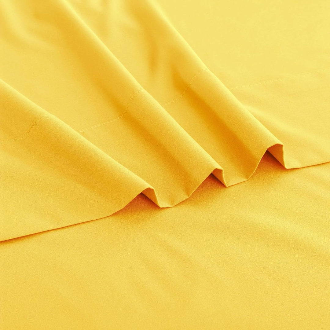 Ghooss Yellow Full Sheets Extra Soft Bed Sheets Brushed Microfiber 1800 Sheets - Deep Pocket, Wrinkle & Fade Free - 4 Piece - Yellow,Full - Just Closeouts Canada Inc.