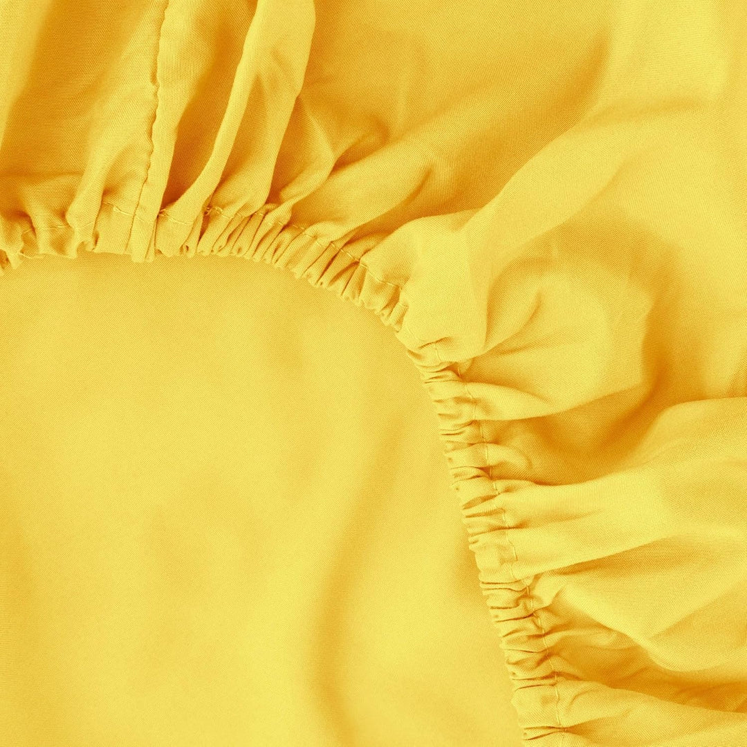 Ghooss Yellow Full Sheets Extra Soft Bed Sheets Brushed Microfiber 1800 Sheets - Deep Pocket, Wrinkle & Fade Free - 4 Piece - Yellow,Full - Just Closeouts Canada Inc.